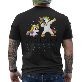Mens White Unclecorn Dabbing Unicorn Uncle Kawaii Birthday Party Men's Back Print T-shirt | Mazezy