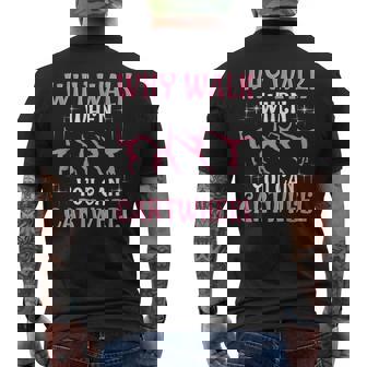 Why Walk When You Can Cartwheel Cute Gymnastics Dance Girls Men's Back Print T-shirt | Mazezy