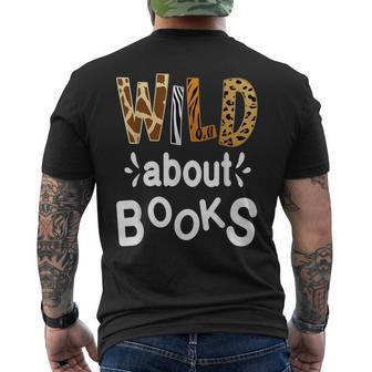 Wild About Books Library Librarians Book Lover And Reader Men's Back Print T-shirt | Mazezy