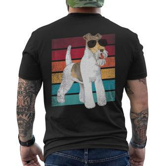 Wire Hair Fox Terrier Dog Mom Dad Clothing Men's Back Print T-shirt | Mazezy