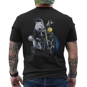 Wolf Riding Chopper Motorcycle In Full Moon Men's Crewneck Short Sleeve Back Print T-shirt - Seseable