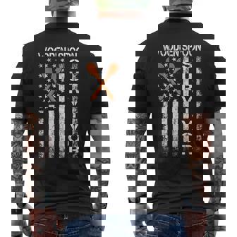 Wooden Spoon Survivor - Humor Expression Us Flag Men's Back Print T-shirt | Mazezy