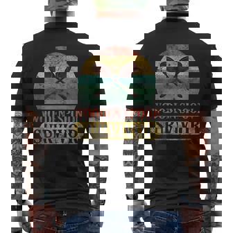 Wooden Spoon Survivor Vintage Retro Humor Men's Back Print T-shirt | Mazezy