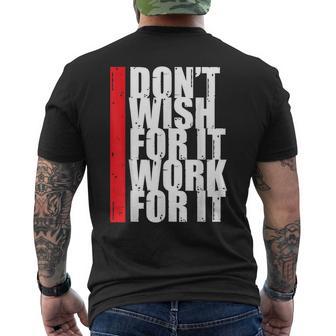 Work Harder Motivation Fitness Gym Entrepreneur Inspiration Men's Back Print T-shirt | Mazezy