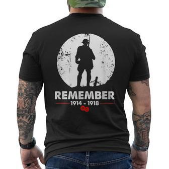 World War 1 Remember - First World War Men's T-shirt Back Print - Seseable