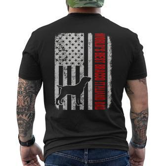 Worlds Best Bracco Italiano Dad American Flag Men's Back Print T-shirt | Mazezy