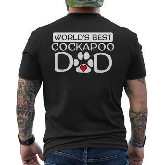 Worlds Best Cockapoo Dad Dog Owner Paw Print Men's Back Print T-shirt | Mazezy