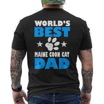 Worlds Best Maine Coon Cat Dad Owner Lover Men's Back Print T-shirt | Mazezy