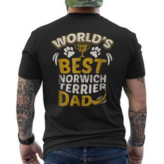 Worlds Best Norwich Terrier Dad Graphic Men's Back Print T-shirt | Mazezy