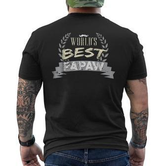 Worlds Best Papaw T  World Best Grandpa Gift For Mens Men's Crewneck Short Sleeve Back Print T-shirt