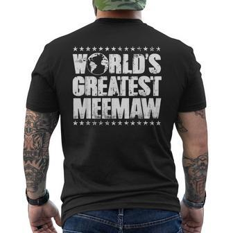 Worlds Greatest Meemaw T Best Ever Award Gift Mens Back Print T-shirt - Seseable