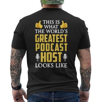 Worlds Greatest Podcast Host Thank You Gift Mens Back Print T-shirt - Seseable
