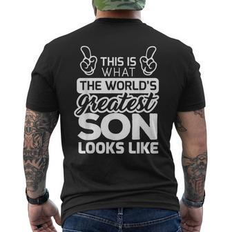 Worlds Greatest Son Best Son Ever Mens Back Print T-shirt - Seseable