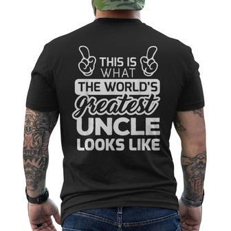 Worlds Greatest Uncle Best Uncle Ever Mens Back Print T-shirt - Seseable