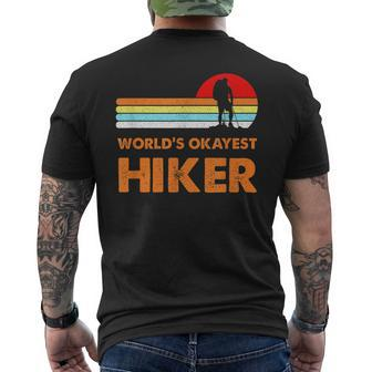 Worlds Okayest Hiker Vintage Retro Hiking Camping Men Men's T-shirt Back Print - Seseable