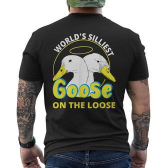 Worlds Silliest Goose On The Loose For Women Men's Back Print T-shirt | Mazezy