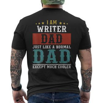 Writer Dad Fathers Day Daddy Men's T-shirt Back Print - Seseable