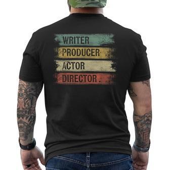 Writer Producer Actor Director Filmmaker Movie Theater Men's T-shirt Back Print - Seseable