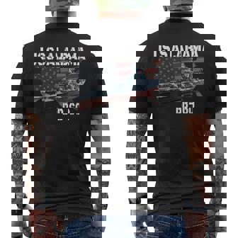 Ww2 American Battleship Uss Alabama Bb-60 Warship Veterans Men's T-shirt Back Print - Seseable