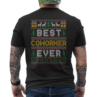 Xmas Matching Best Coworker Ever Ugly Christmas Sweater Mens Back Print T-shirt - Seseable