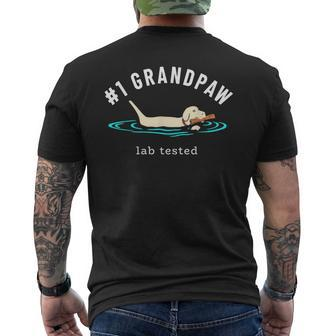 Yellow Labrador Retriever Dog Grandpa 1 Grandpaw Men's Back Print T-shirt | Mazezy