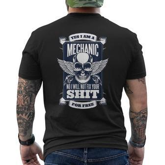 Yes I Am A Mechanic Mens Back Print T-shirt | Mazezy