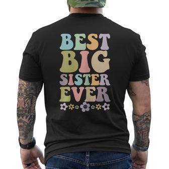 Youth Best Big Sister Ever Girls Baby Announcement Idea Mens Back Print T-shirt - Seseable