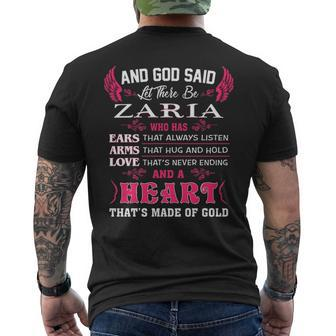 Zaria Name Gift And God Said Let There Be Zaria Mens Back Print T-shirt - Seseable