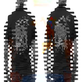 Zoo Animals Shirt Wildlife Birthday Party A Day At The Zoo Men's Back Print T-shirt | Mazezy