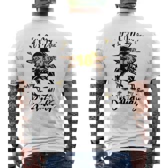 18Th Birthday Decorations Girl Messy Bun 18 Years Old Bday Men's Back Print T-shirt | Mazezy