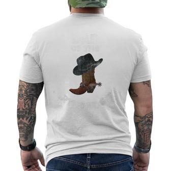 Mens Dad Of The Birthday Cowgirl  Men's Crewneck Short Sleeve Back Print T-shirt
