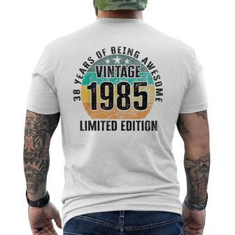38 Years Of Being Awesome Vintage 1985 Limited Edition Men's T-shirt Back Print - Seseable