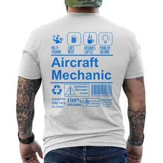 Aircraft Mechanic | Cute Aircraft Work Wear Gift Mens Back Print T-shirt | Mazezy