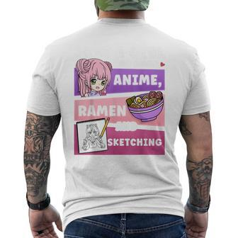 Anime Just A Girl Who Loves Anime Ramen And Sketching Men's Back Print T-shirt | Mazezy