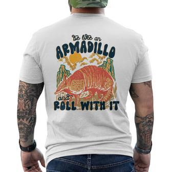Be Like An Armadillo Roll With It Western Southern Country Men's Back Print T-shirt | Mazezy