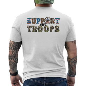 Armed Forces Day Support Our Troops Army Veteran Day Men's T-shirt Back Print - Seseable