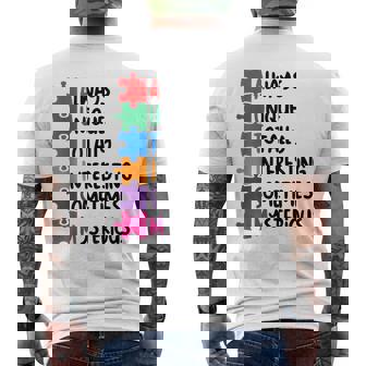 Autism Always Unique Intelligent April Autism Awareness Dad Men's T-shirt Back Print - Thegiftio