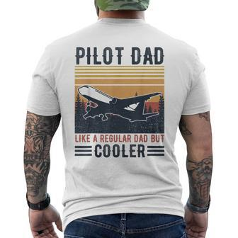 Aviation Pilot Dad Like A Normal Dad But Cooler Funny Pilot Mens Back Print T-shirt | Mazezy