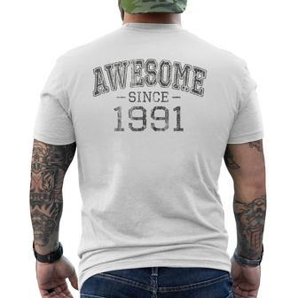 Awesome Since 1991 Vintage Style Born In 1991 Birthday Men's T-shirt Back Print - Seseable