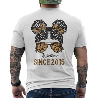 Awesome Since 2015 8 Year Old Girl 8Th Birthday Men's Back Print T-shirt | Mazezy