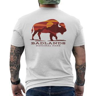 Badlands National Park South Dakota Buffalo Bison Sunset Men's Back Print T-shirt | Mazezy