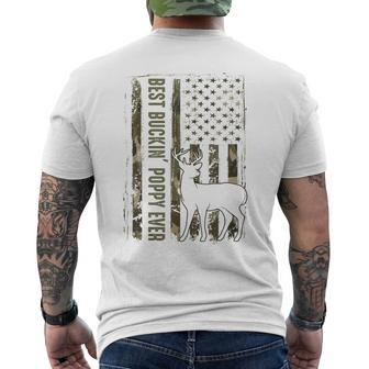 Best Buckin Poppy Ever American Flag Camo Deer Hunting Gift For Mens Mens Back Print T-shirt - Seseable