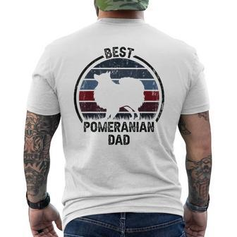 Best Dog Father Dad Vintage Pom Pomeranian Men's T-shirt Back Print - Thegiftio UK