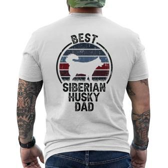 Best Dog Father Dad - Vintage Siberian Husky Men's T-shirt Back Print - Seseable