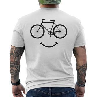 Bicycle And Smile Bicycling Black Men's Back Print T-shirt | Mazezy