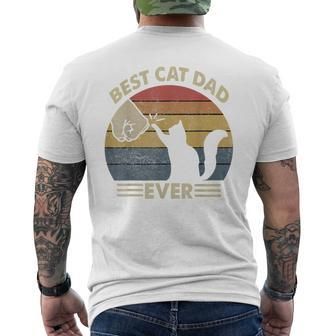 Black Cat Dad Best Cat Dad Ever Kitten Lover Gift Vintage Mens Back Print T-shirt - Seseable