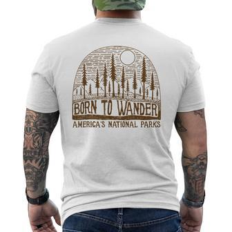Born To Wander Americas National Parks Mens Back Print T-shirt - Thegiftio UK