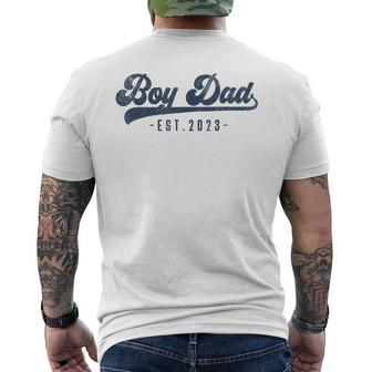 Boy Dad Est 2023 Boy Dad To Be New Daddy Men's T-shirt Back Print - Thegiftio UK