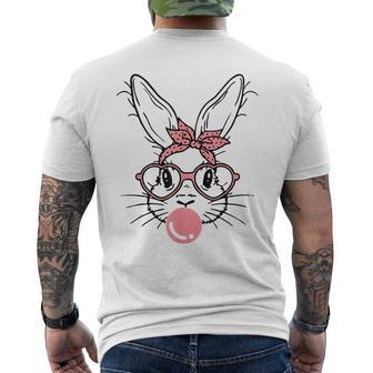 Bunny Face With Pink Sunglasses Bandana Happy Easter Day Men's Back Print T-shirt | Mazezy