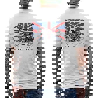 Cafe Racer British Motorcycle T Men's Back Print T-shirt | Mazezy